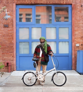 Bike Portrait: Reggae artist Ras-I and his folding bike in Fort Greene