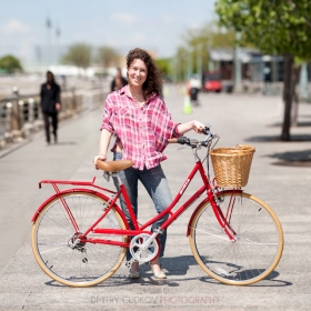 New York Bike Photo: Anne and her red Biria bicycle