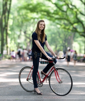 New York Bike Portrait Kim Burgas in Central Park