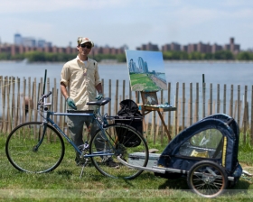 Andrew Lenaghan painter bike portrait brooklyn