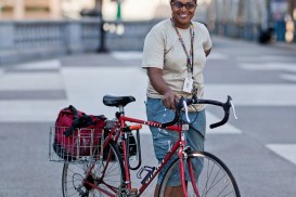 Bike Portrait of Michele at the Manhattan Bridge