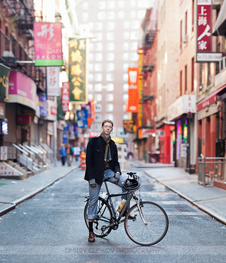 bicycle portrait of steve in chinatown