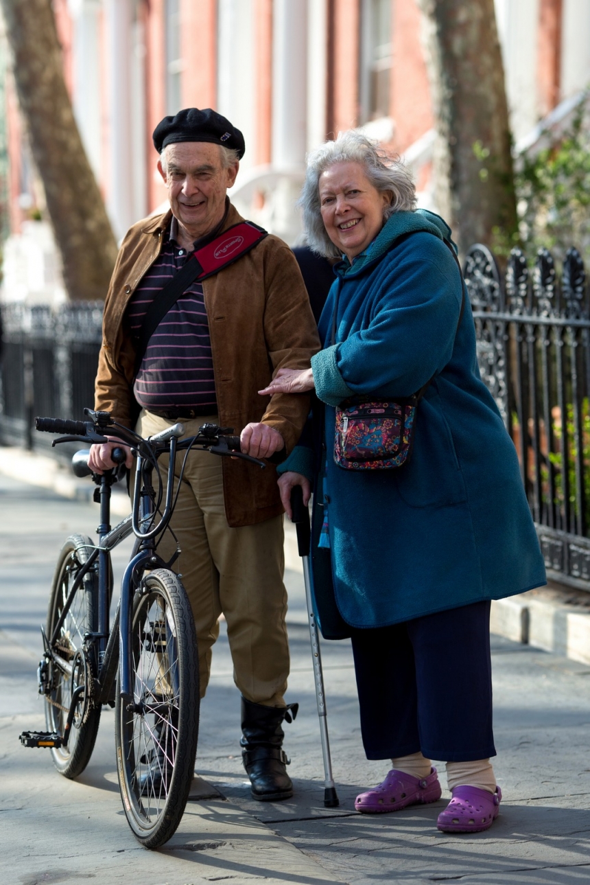 senior citizen bike portrait