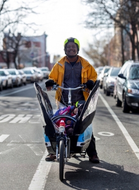 brooklyn new york bike portrait lyndon achee musician cargo bike
