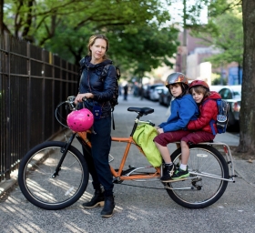 bike portrait xtracycle mom kids